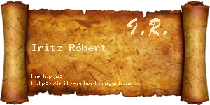 Iritz Róbert névjegykártya